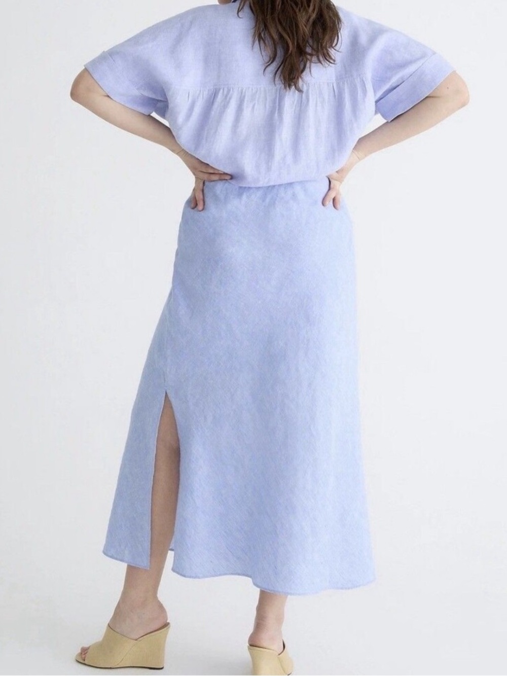 NWT J. Crew Women's Gwyneth Slip Skirt in Linen Size XL - Picture 2 of 9